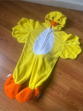 Y2K Yellow Duckling Kids One-Piece Costume - Hooded Footed Outfit